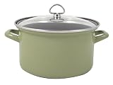  : Chantal Enamel-On-Steel 6 Quart Dutch Oven with Tempered Glass Lid, Glossy Garden Green
