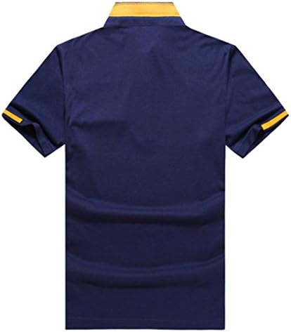 Redbudd Men's Casual Short-Sleeved Business Solid Color Polo T-Shirt Blue Size XXL