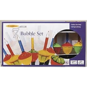 Celebrations Lighting G11GR211 Set of 7 Multi-color Christmas Bubble Lights with Green Wire
