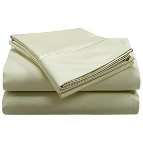 Renaissance 600 Thread-Count Solid Queen Sheet Set,  Pale Green