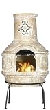 gf4u Mexican Clay Chimenea BBQ and Cover Spanish Scroll Small