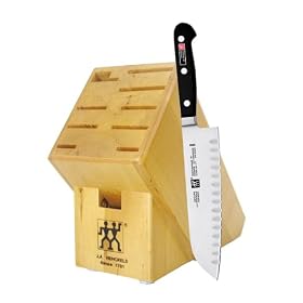 J.A. Henckels Twin Professional S 7-InchHollow Edge Santoku with Bonus block