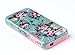 DandyCase 2in1 Hybrid High Impact Hard Vintage Sea Green Floral Pattern + Pink Silicone Case Cover for Apple iPhone 4S & iPhone 4 Screen Cleaner