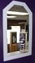 (WM-218) Solid Wood Arch Top Style Wall Mirror 14"w x 18"h, Enamel Finish or stain finish, Easy to hang with two hidden mounts