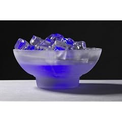Beleuchteter Tischnebler blau mit Glas Eisw�rfeln u. Glasschale "ICE"