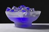 Beleuchteter Tischnebler blau mit Glas Eisw�rfeln u. Glasschale "ICE"