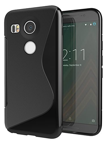 Nexus 5X Case, Cimo [Wave] Premium Slim TPU Flexible Soft Case for LG Google Nexus 5X (2015) - Black