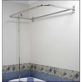 Buy Add-on Shower Set for Clawfoot Tub - Diverter Faucet, Riser, and D shaped Shower... by YouRemodel now!