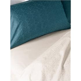 Organic Cotton Jacquard Duvet Cover, KING, TEAL
