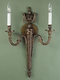 Wall Sconce Two Light Fixture In Oxide Brass Finish - 2 Bulbs