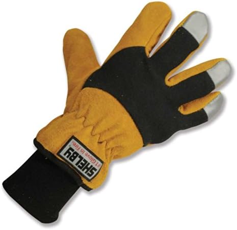 Shelby 5284 Koala Gold Split Cowhide Wristlet Fire Fighting Gloves, Large
