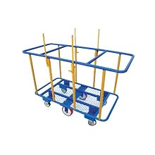 Vestil PANEL-H Horizontal with Lower Wire Deck Shelf Panel Cart, 2000 lbs Load Capacity, 41" Height, 64" Length x 31" Width