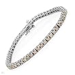 Tennis Bracelet With 3.75ctw Genuine Diamonds Well Made in 14K White Gold. Total item weight 12.8g Length 7in