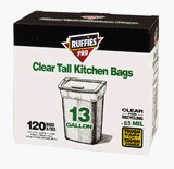 Berry Plastics Corp 120Ct 13Gal Recyc Bag Rp102ca Recycling Bag Clear Tint