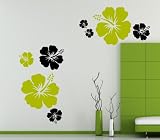 Produkt-Bild: Hibiskusblumen Set Wandtattoo 12 vers. Sets, 42 vers. Blumenformen und 42 vers. Farben