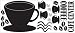 RoomMates RMK1314GM Coffee Cup Chalkboard Peel and Stick Wall Decal