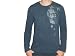 MUSTANG Männershirt Dunkelblau Langarm-Shirt Langarmshirt Herren Shirt - blau