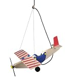 Niermann-Standby 188 - Holzflieger Pendelleuchte, 1 x E27 - 230V - max. 60 Watt inklusiv Leuchtmittel, rot / blau / natur