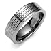 Triple Groove 8mm Comfort Fit Mens Tungsten Carbide Wedding Band Ring Size 13