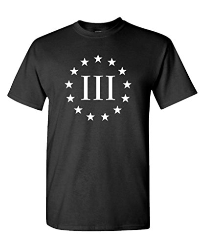 THREE PERCENTER 2nd amendment patriot guns - Mens Cotton T-Shirt, 2XL, Black