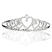 Bridal Wedding Princess Heart to Heart Tiara Crown With Crystal Drops