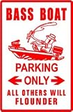 BASS BOAT PARKING sign * street fish sport