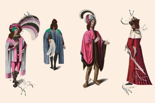 Art Poster, Flamboyant Medieval Costumes - 27.5 x 18.75