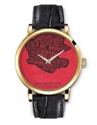 SPRAWL Aanalog Fashion Series Gold Ladies Watches of Genuine Black Leather Strap,Unique Wrist Watch for Women Girls Designed with Face of a character and phrases