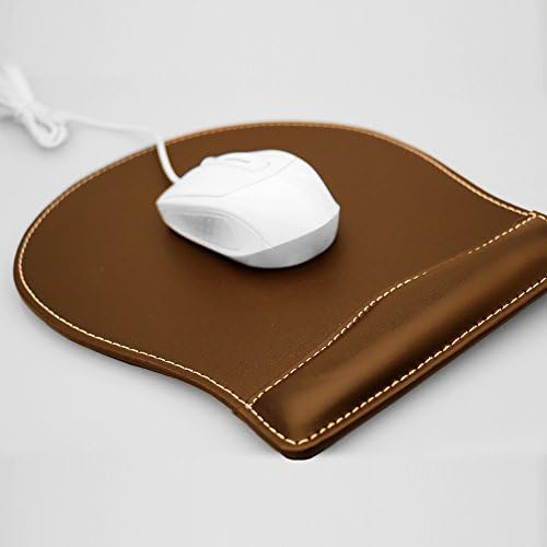 Wikey ™ PU Leather Mouse Pad ,Mice Pad ,Mat with Comfortable Wrist Rest (Brown)