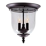 Legacy-07 - 3 Light Flush Mount Ceiling Lighting Fixture - Bronze - Clear Glass - B1695