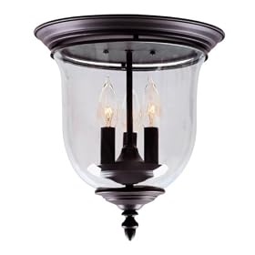 Legacy-07 - 3 Light Flush Mount Ceiling Lighting Fixture - Bronze - Clear Glass - B1695 by Livex Lighting