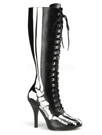 Knee-high Skeleton Boot by Funtasma Knee-high Skeleton Boot by Funtasma