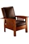 Craftsman Chair, BROWN LEATHER, DARK OAK