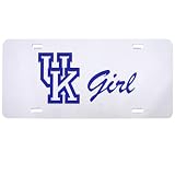 Kentucky Wildcats Girl Silver Mirror License Plate
