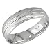 Men's 14K White Gold Etched-Stripe Comfort-Fit Wedding Band