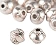 Pandahall 100-piece Tibetan Silver Antique Silver Bicone Bead Spacers, Lead Free and Cadmium Free & Nickel Free 5x4.5mm Hole: 1mm