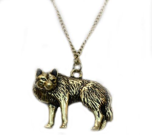 Ftbstyle Fashion Wolf Necklace Vintage Pendant Loverly Charms Jewelry Punk Gifts (Vintage Bronze)