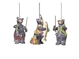 Club Pack of 12 Rustic Lodge Fishing Bears Christmas Ornaments 5