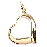 18kt Gold Over Sterling Silver 17mm Abstract Open Heart Charm