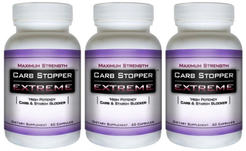 CARB STOPPER EXTREME (3 Bottles) - High Performance Carbohydrate & Starch Blocker Formula/Diet, Fat Loss, Slimming Supplement. Lose Weight WITHOUT Dieting!