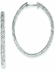 Genuine 14K White Gold Diamond Hinged Hoop Earrings 6.8 Grams of Gold