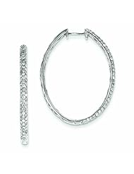 1.7 Carat 14K White Gold Diamond Hinged Hoop Earrings