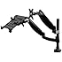 2 in 1 FLEXIMOUNTS L02 Height adjustable Dual Arm LCD Stand Gas Spring Laptop Mount Notebook Desk Mount for 11-15.6 inch Laptop and 10-24 inch Samsung/LG/HP/AOC/Dell/Asus/Acer Computer Monitor,With Clamp or Grommet Desktop Support