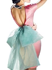 Open-Back  Nylon/Rayon/Spandex Bodycon Dress/Prom Dress/Party Dress  With a Bow(s)