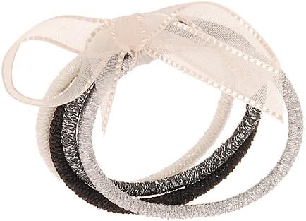 L. Erickson Skinny Metallic Pony 4-Pack - Black/Ivory/Silver/Slate