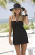 Solid Black Cover Up Strapless Ring Dress: Dress 0nly