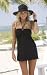 Solid Black Cover Up Strapless Ring Dress: Dress 0nly