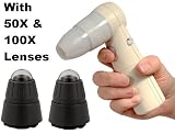 ProScope Mobile Wi-Fi Wireless Handheld Digital HR Microscope for iPad, iPhone & iPod touch with 50X Lens & 100X Lenses - Designed for Law Enforcement CSI Crime Scene Investigating, Field, Science Education Classroom, Lab or Patient exam - View live video and capture stills