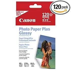Canon 4x6 Glossy Photo Paper Plus, 120 Sheets (PP-101)