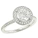 Pave Donut Style Diamond Engagement Ring .29ct (CZ ctr